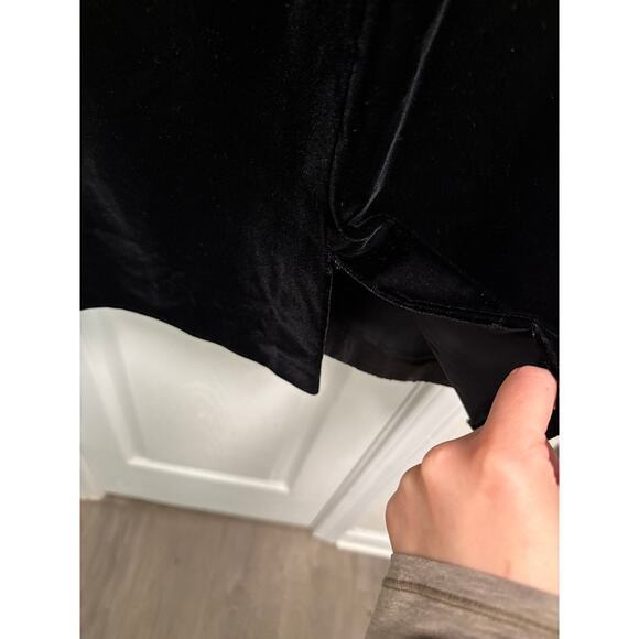 Vintage 90s Maggy London Mesh Embroidered Button Back Velvet Mini Dress Size 4 - Picture 7 of 9